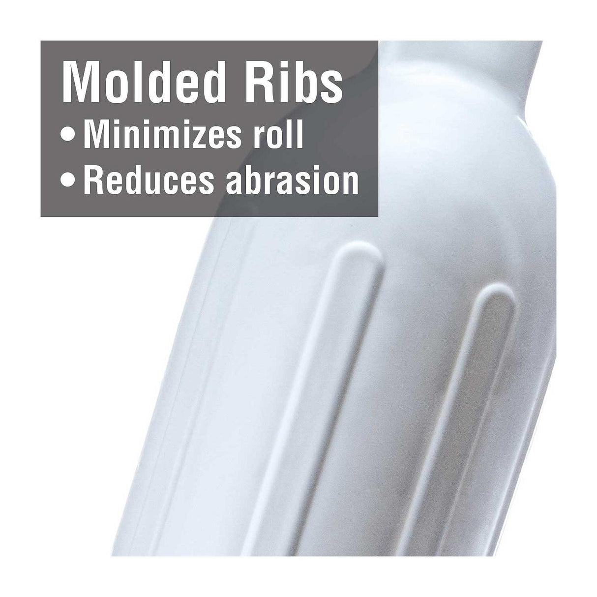 Seachoice Twin Eye Ribbed Boat Fender, White, 6-1/2 in. X 23 in.