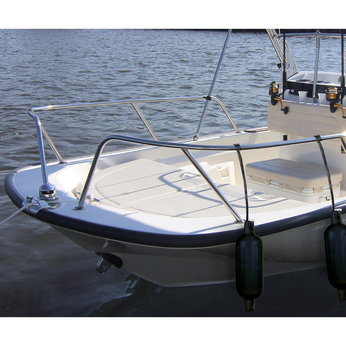 Seachoice Twin Eye Ribbed Fender Kit, Includes a Pair of MFP Fender Lines, Black, 5-1/2 in. X 20 in.