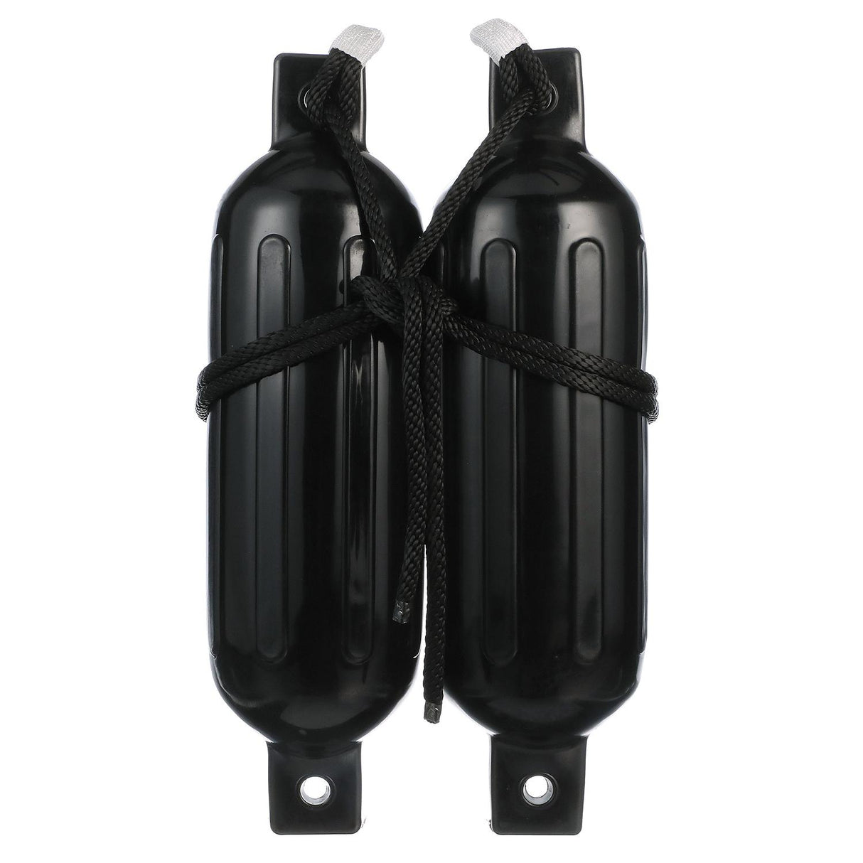 Seachoice Twin Eye Ribbed Fender Kit, Includes a Pair of MFP Fender Lines, Black, 5-1/2 in. X 20 in.