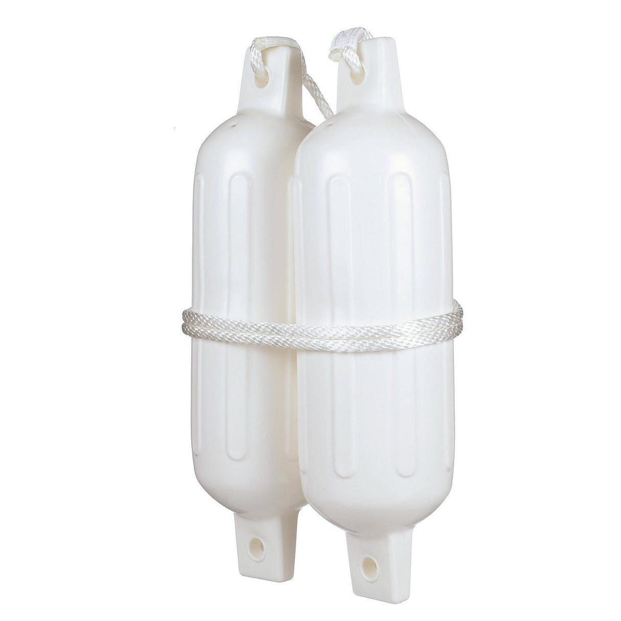 Seachoice Twin Eye Ribbed Fender Kit, Includes a Pair of MFP Fender Lines, White, 6-1/2 In. X 23 In.
