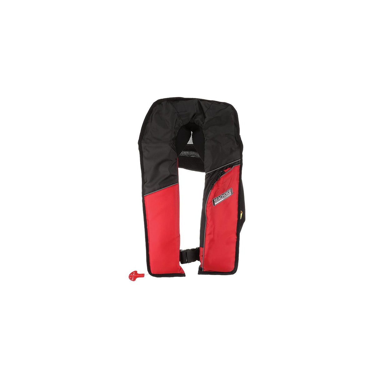 Seachoice Inflatable Personal Flotation Device (PFD), Low-Profile Life Vest, USCG Approved Type V, Adult Size, Red/Black