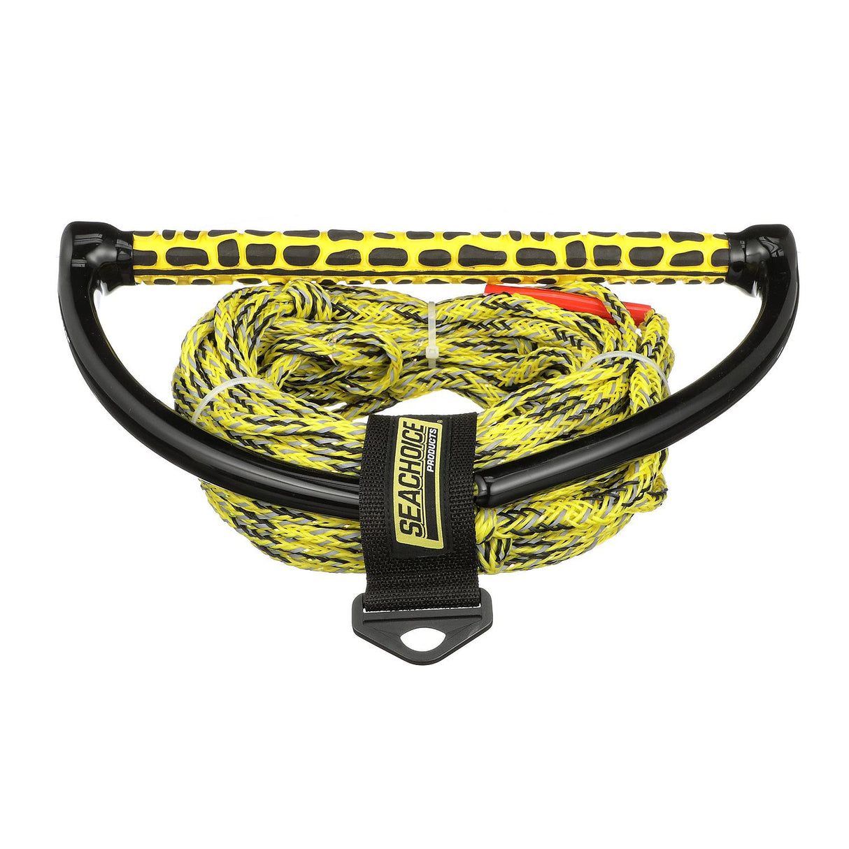 Seachoice 5-Section Reflective Wakeboard Rope, 75 Ft. Long, 15 In. Handle w/ Textured EVA Grip