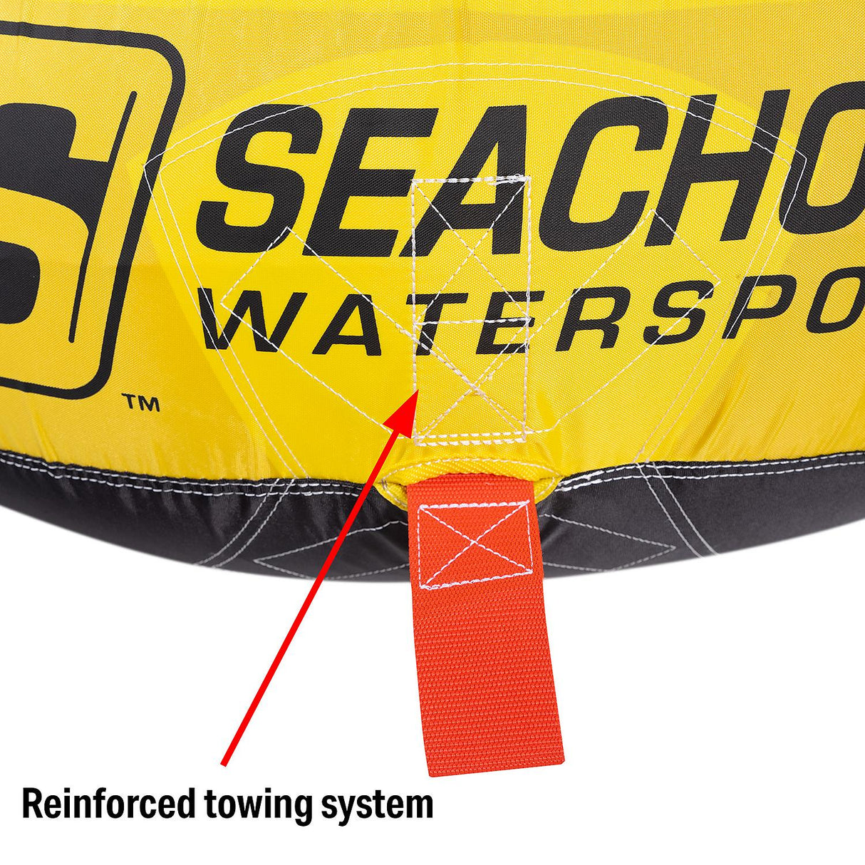 Seachoice 86901 Sea Serpent Towable Tube, Open Top Boat Tube w/ Reinforced Towing System, 1 Person, 50 In. X 48 In.