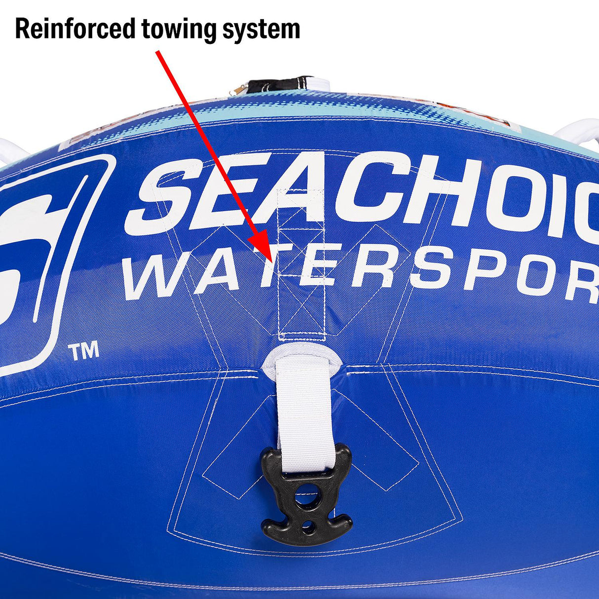 Seachoice 86904 Sea-Normus Towable Tube, Open Top Boat Tube w/ Air-Cushioned Floor, 4 Person, 69 In. X 69 In.