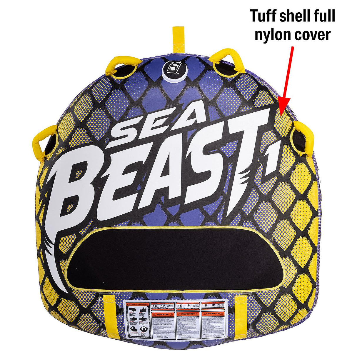 Seachoice 86911 Sea Beast Deck Tube, Reinforced Towing System, Foam Handles w/ Knuckle Guards, 50 In. X 48 In.