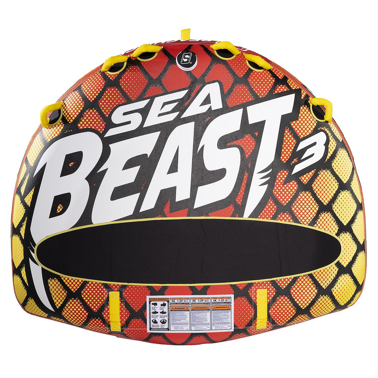 Seachoice 86931 Sea Beast Deck Tube, Reinforced Towing System, For 1 to 3 Riders Up to 510 Lbs., 75 In. X 62 In.