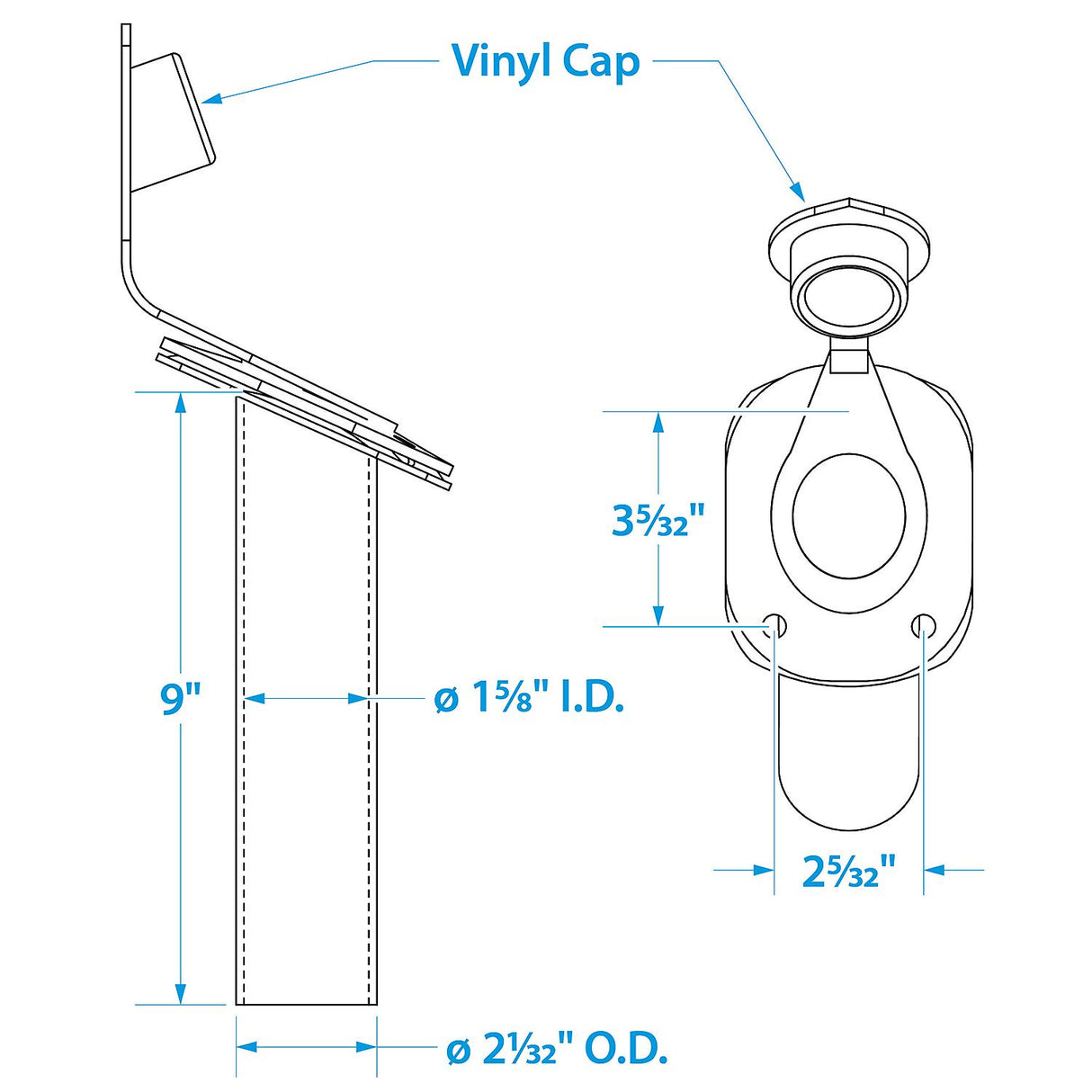 Seachoice 89121 Fishing Rod Holder, Stainless Steel, 30 Degree Gunnel Mount
