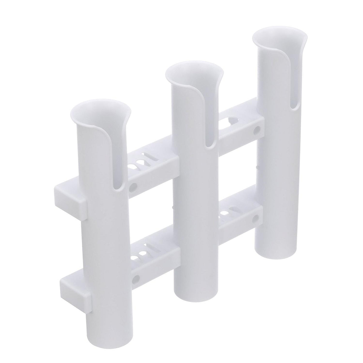 Seachoice Fishing 3-Rod Storage Rack, Holds 3 Fishing Rods With Slots for Knives and Pliers, White