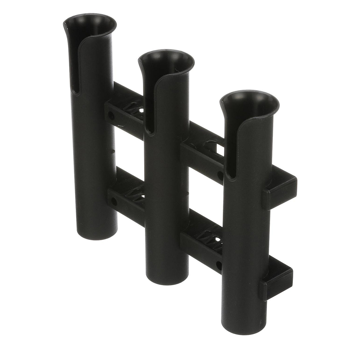 Seachoice Fishing 3-Rod Storage Rack, Holds 3 Fishing Rods with Slots for Knives and Pliers, Black