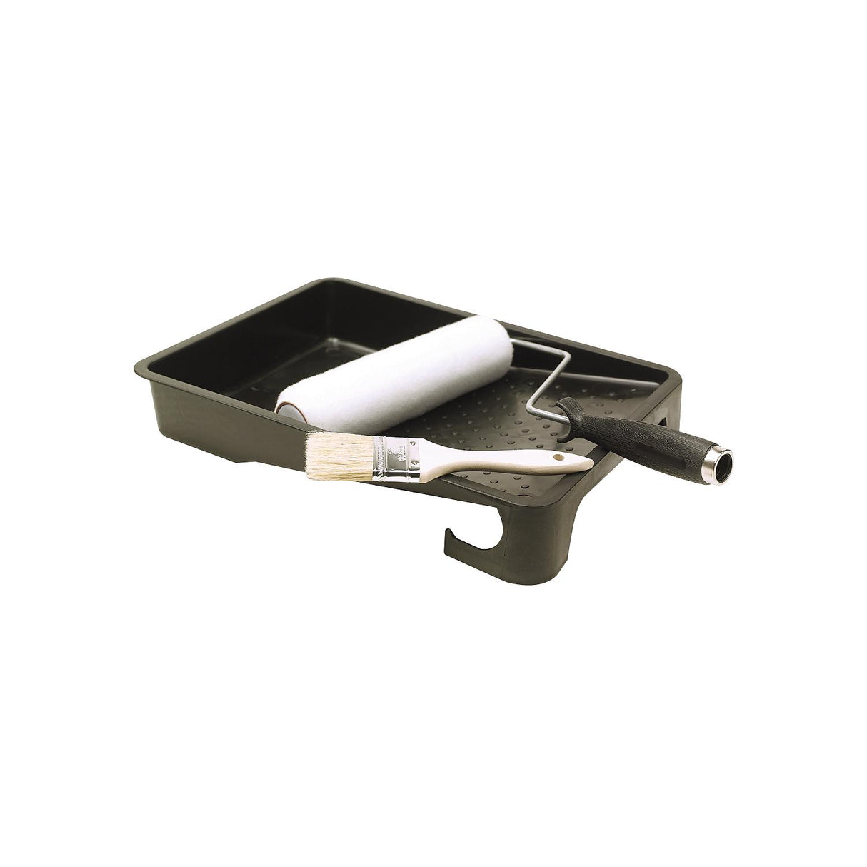 Seachoice 4-Piece Plastic Paint Kit, 9 in. Wire Frame, 2 in. Double Wide Chip Brush, 9 in. Roller, Paint Tray