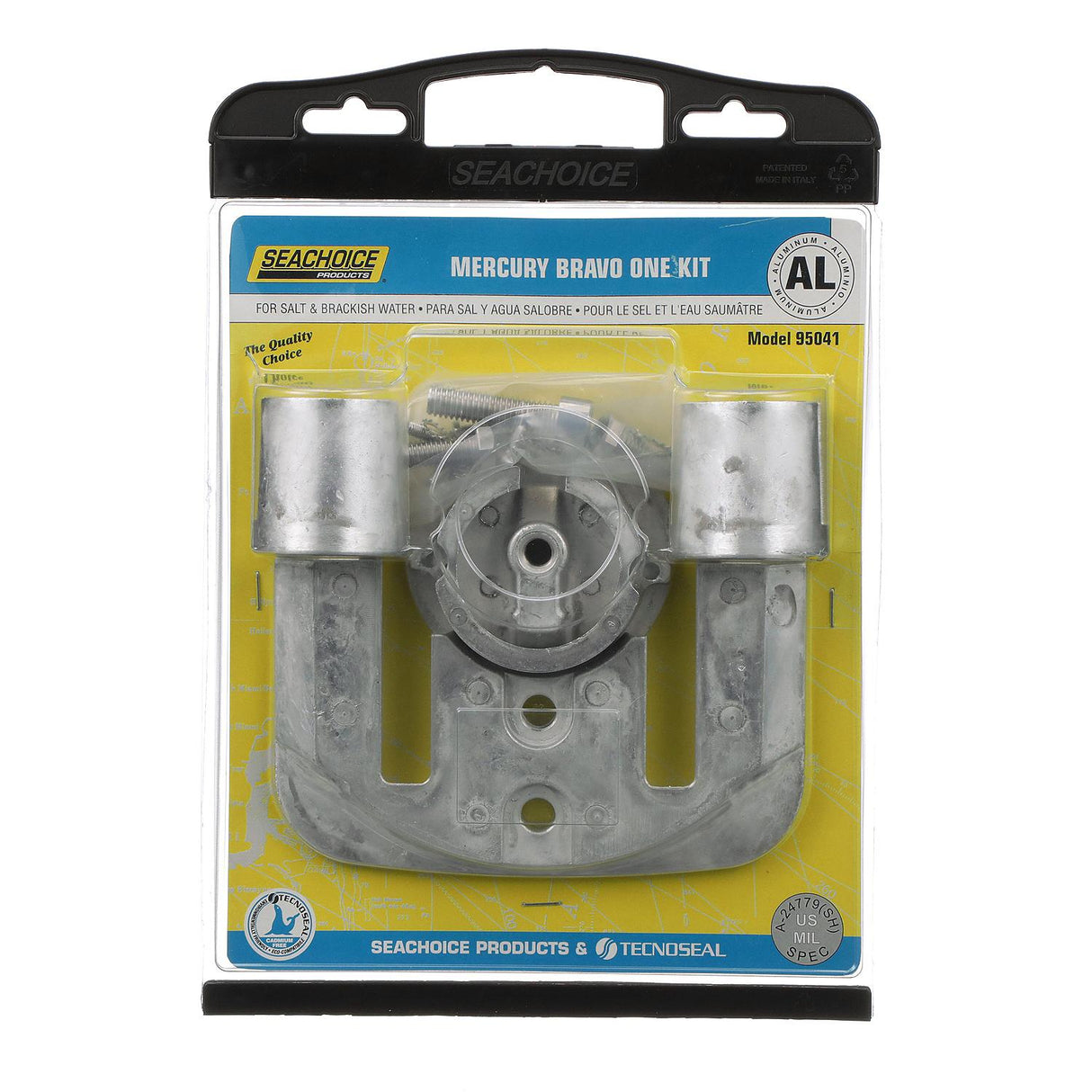 Seachoice 95041 Anode Kit, Mercruiser Bravo One, Aluminum, Cadmium-Free, Environmentally Friendly