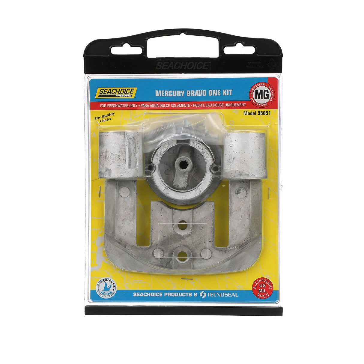 Seachoice 95051 Anode Kit, Mercruiser Bravo One, Magnesium, Fresh Water Use, Cadmium-Free, Environmentally Friendly
