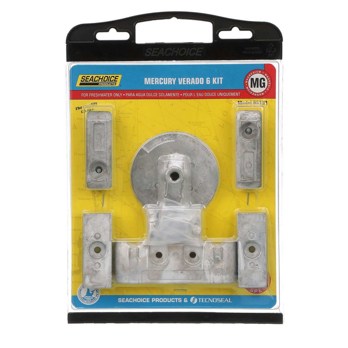 Seachoice 95131 Anode Kit, Mercury Verado 6-Cylinder, Magnesium, Fresh Water Use, Cadmium-Free, Environmentally Friendly