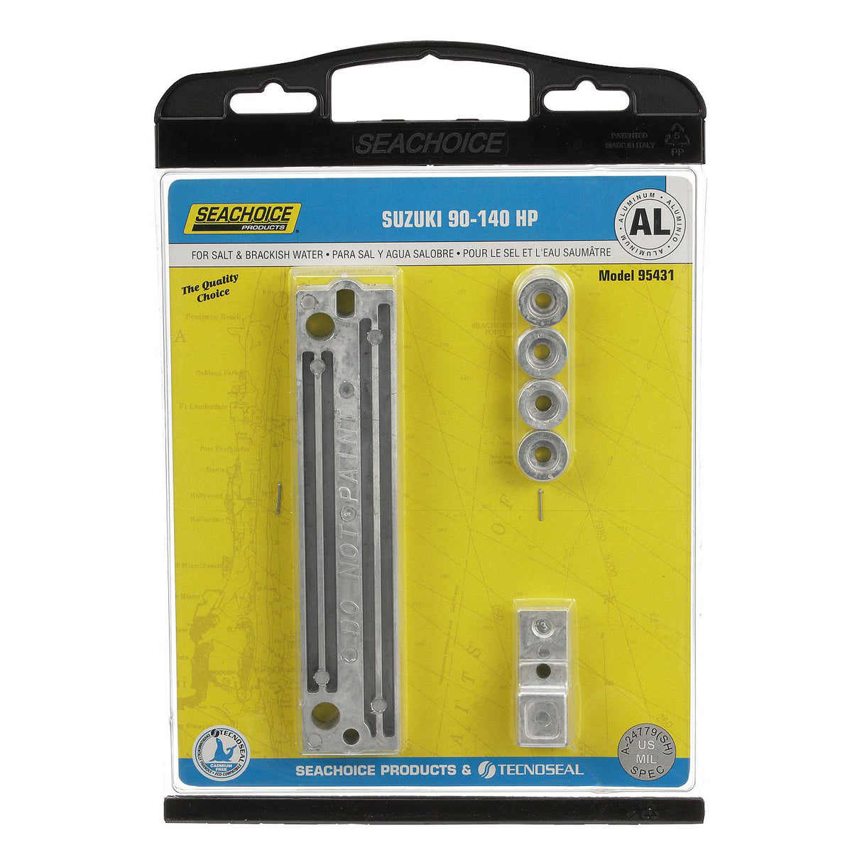 Seachoice Anode Kit, Suzuki 90-140hp, Aluminum, Cadmium-Free, Environmentally Friendly