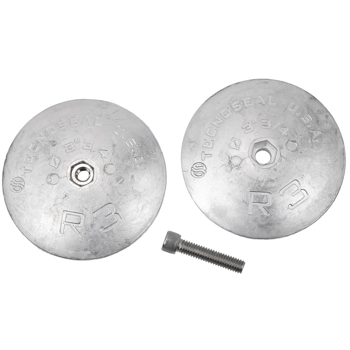 Seachoice 95607 Rudder & Trim Tab Anode w/Allen Screw, Aluminum, Model R3, Size 3-3/4" dia. x 1/2"