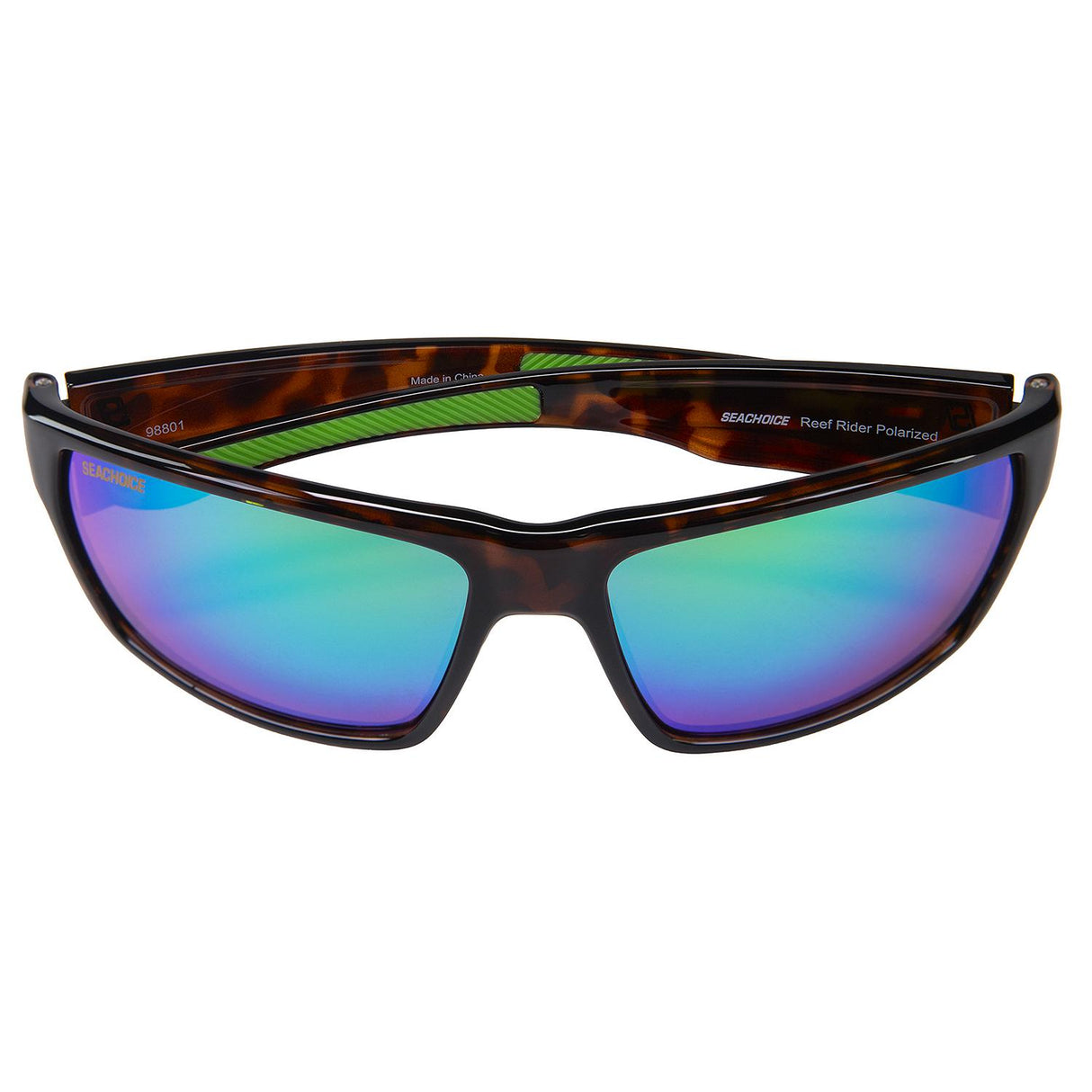 Seachoice 98801 "Reef Rider" Polarized Sunglasses, Frame: Tortoise , Lens: Green Mirror