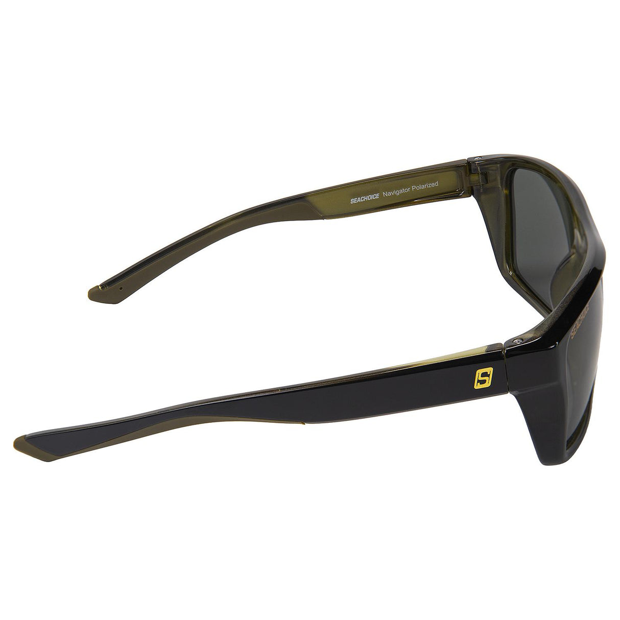 Seachoice 98814 "Navigator" Polarized Sunglasses, Frame: Shiny Black/Green Backspray, Lens: Grey