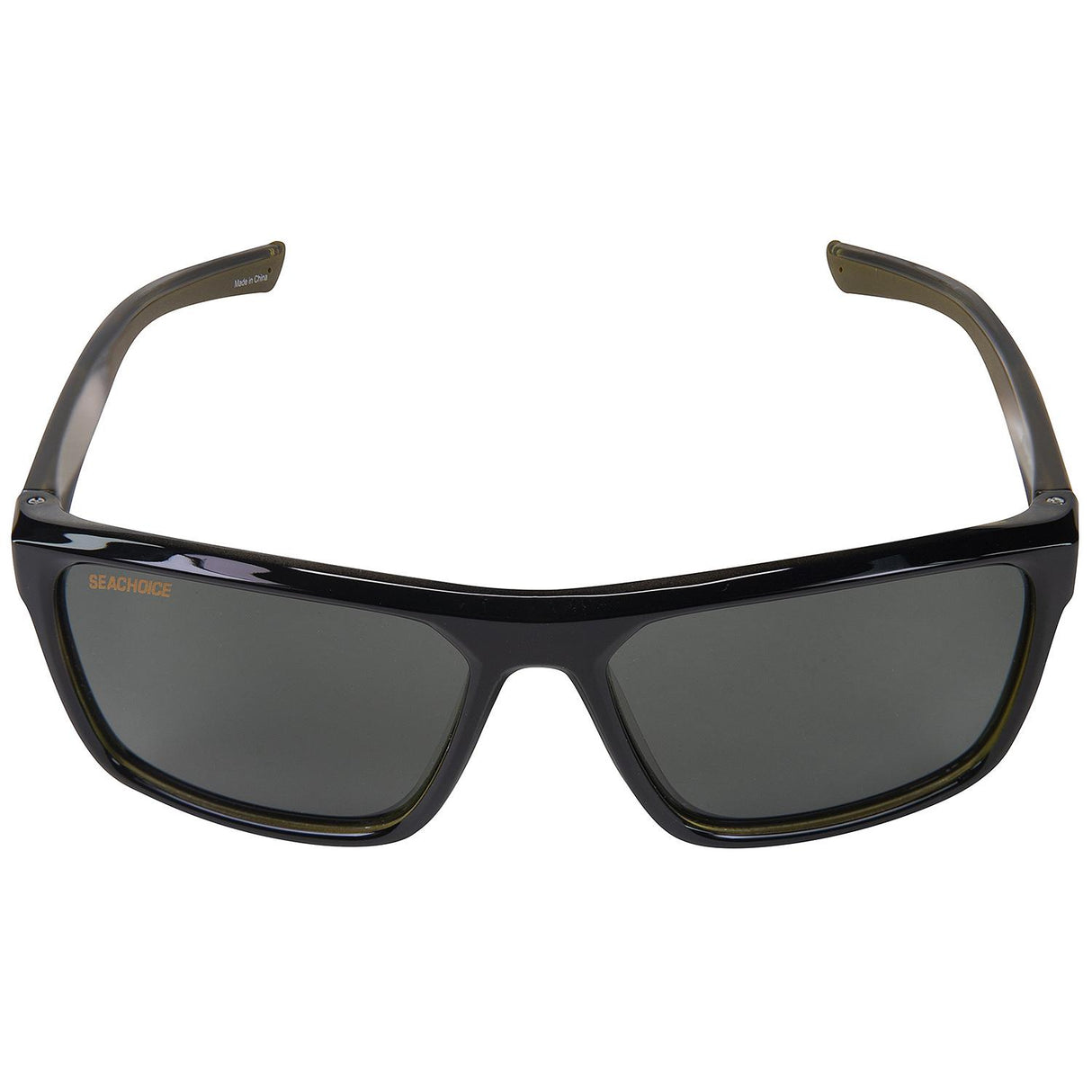 Seachoice 98814 "Navigator" Polarized Sunglasses, Frame: Shiny Black/Green Backspray, Lens: Grey