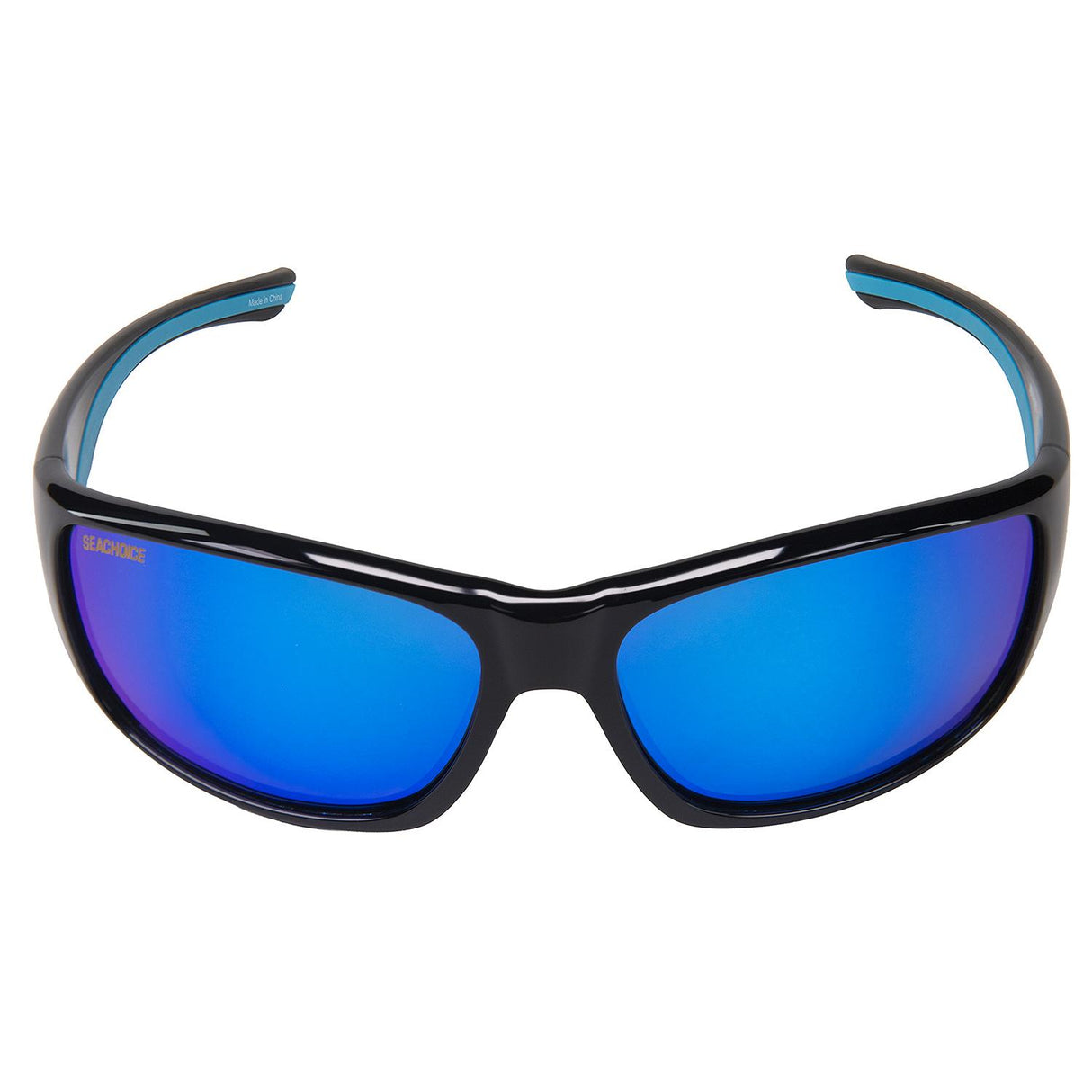 Seachoice 98820 "Neptune" Polarized Sunglasses, Frame: Shiny Black, Lens: Blue Mirror