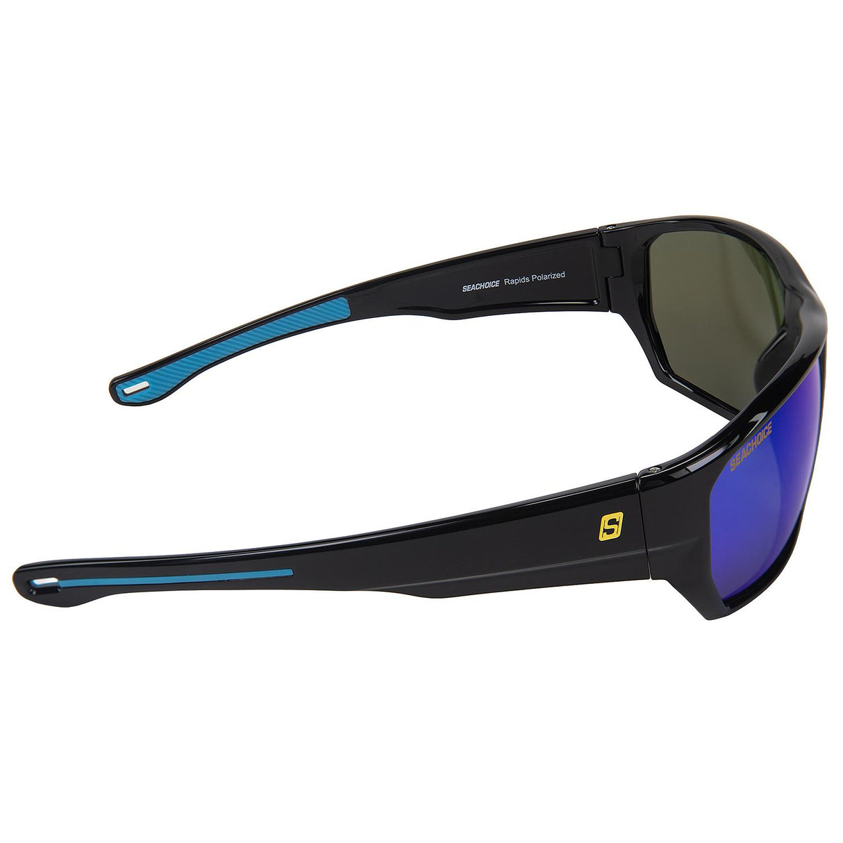 Seachoice 98826 "Rapids" Polarized Sunglasses, Frame: Shiny Black, Lens: Blue Mirror
