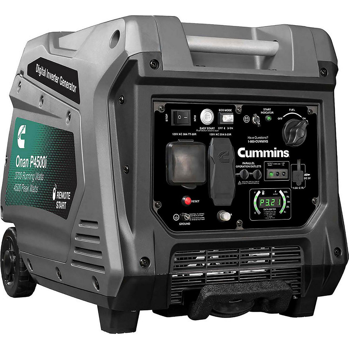 Onan/Cummins A074Z436 P4500I Inverter Generator, Gasoline, Watts:4500 peak