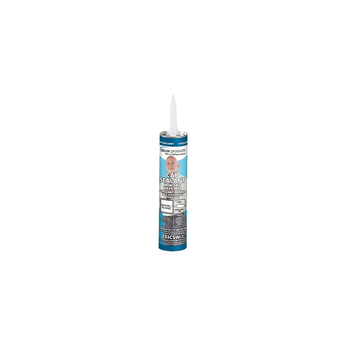 Dicor 351CSW1 Clear Cap Sealant, 10 oz., White