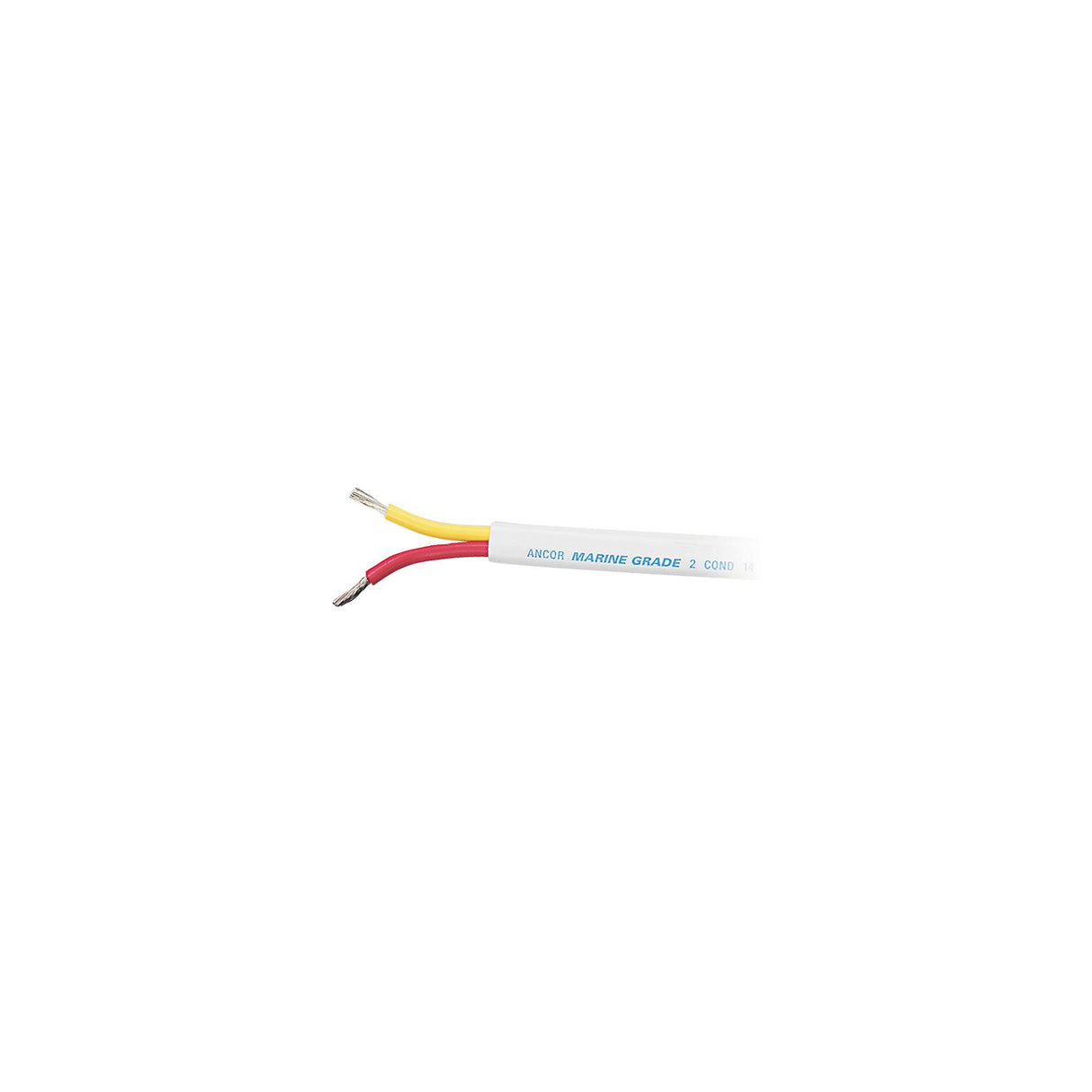 Ancor Marine Grade 124510 Tinned Duplex Safety Cable Red and Yellow With White Jacket, 14/2 Flat, 100'