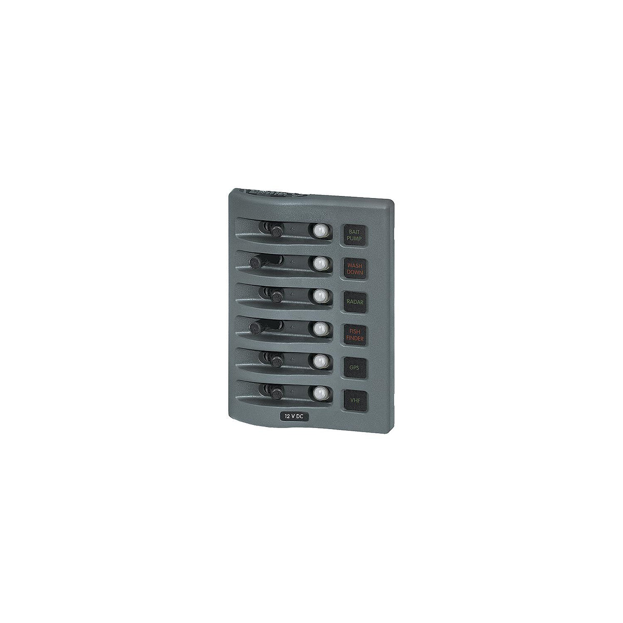 Weatherdeck Breaker Panel 12VAC 6 Pos Gray