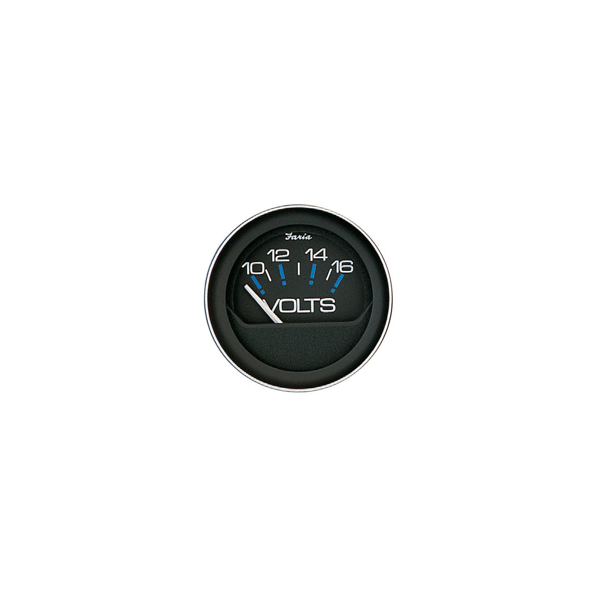 Faria Coral Black 2" Voltmeter Gauge (10-16 VDC)