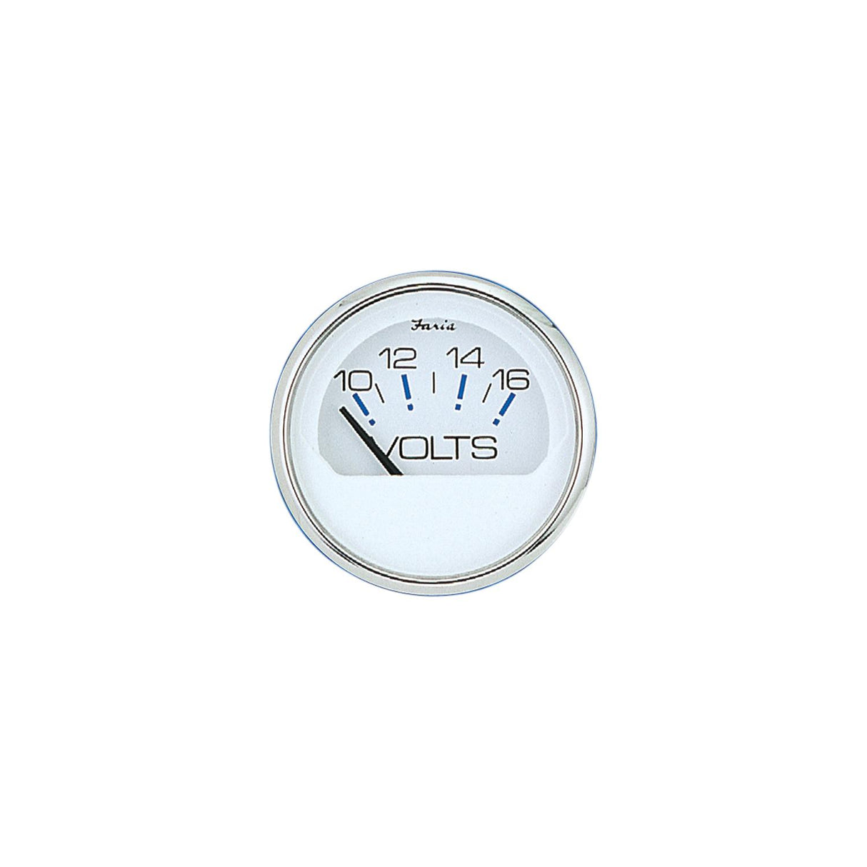Faria Chesapeake SS White 2" Gauge - Voltmeter Gauge (10-16 VDC)