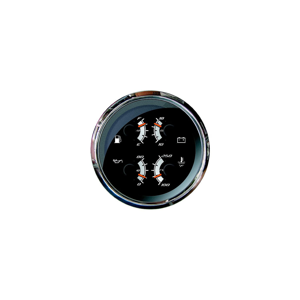 Faria F22014 Platinum 4" Gauge - Multifunction: Fuel Level, Oil PSI, Water Temp, Voltmeter