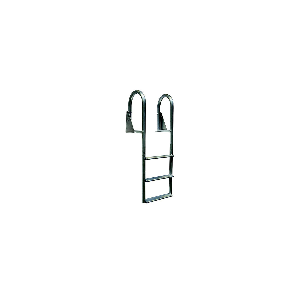 Dock Edge DE2123F Aluminum Flip Up Wide Step Ladder, 3-Step