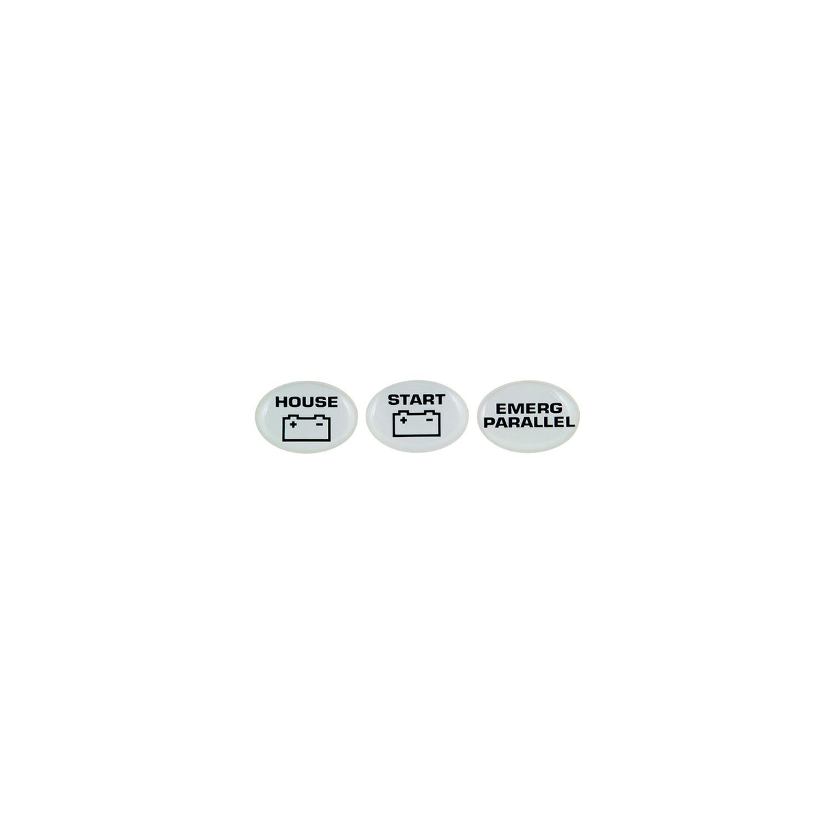 Marinco Set of 3 Battery Switch Labels (Start, Emerg Parallel, House)