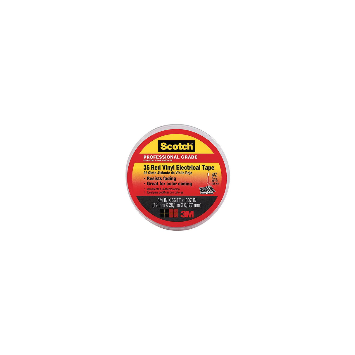 #35 Vinyl Elect Tape 3/4 Red