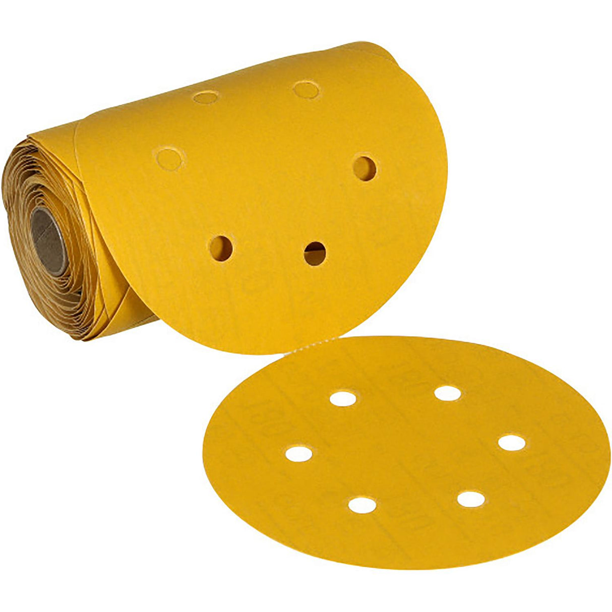 61642 3M™ Stikit™ Gold Abrasive Disc Roll, 180, 6 in, Dust-Free, 100 Discs/Roll, 6 Rolls/Case