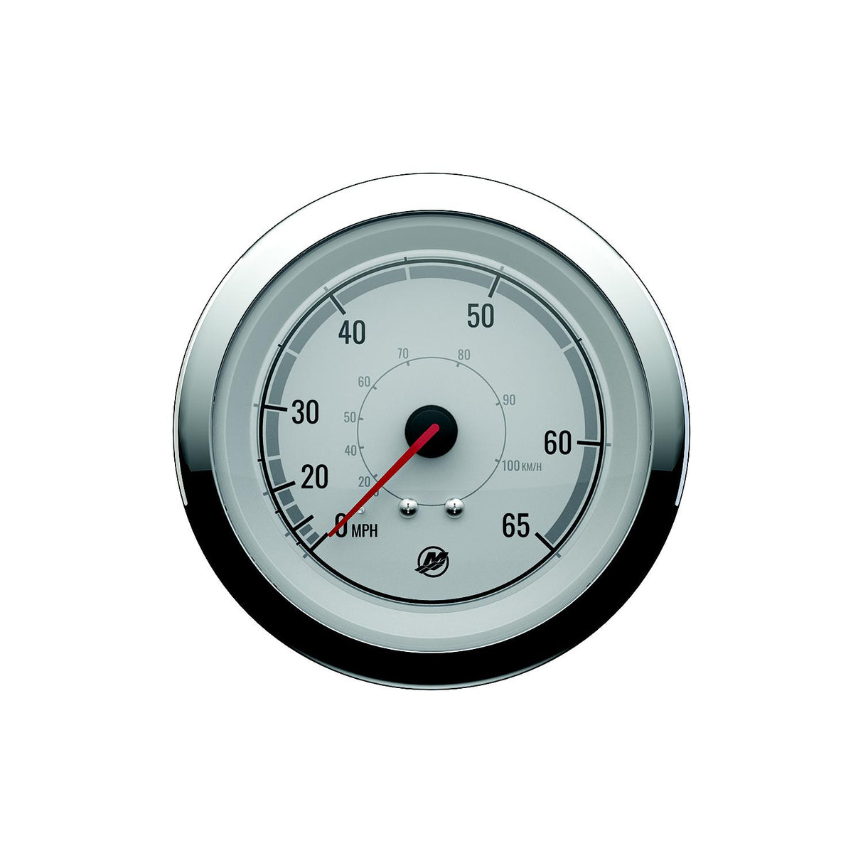 Quicksilver 8M6020076 Speedometer (65mph), White/Chrome