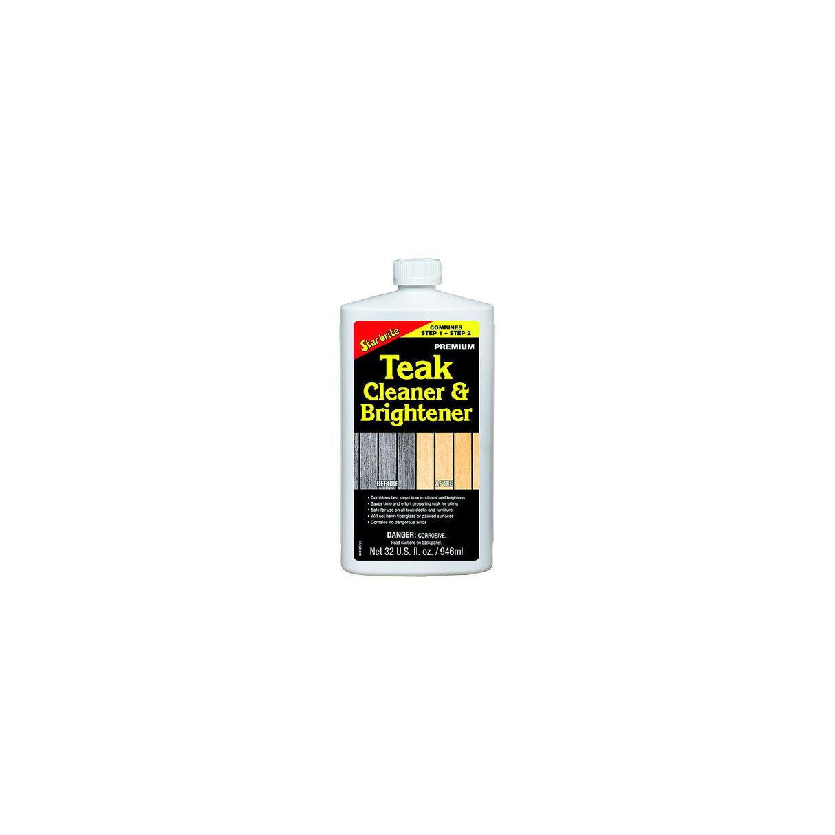 Starbrite 94932 One Step Teak Cleaner & Brightener, 32 oz., 6/case