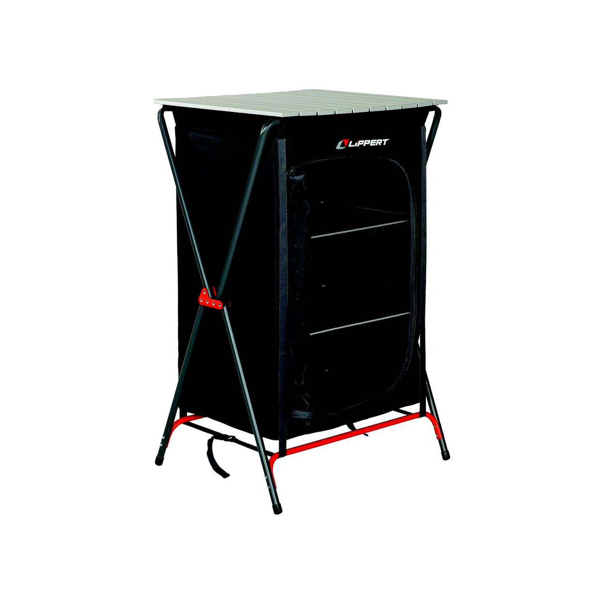 Lippert 2023053725 Camping Pantry - Dark Grey, 25" x 22.4" x 4.3" Folded, 80 lbs.