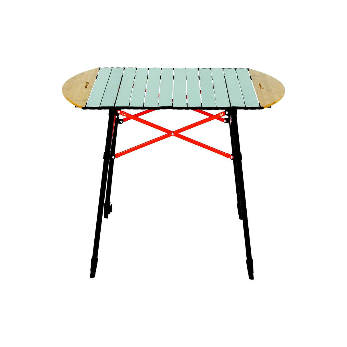 Lippert 2023053727 Roll Top Camping Table - Bamboo & Hammer Grey, 31.5" x 8.7" x 4.7" Folded, 80 lbs.