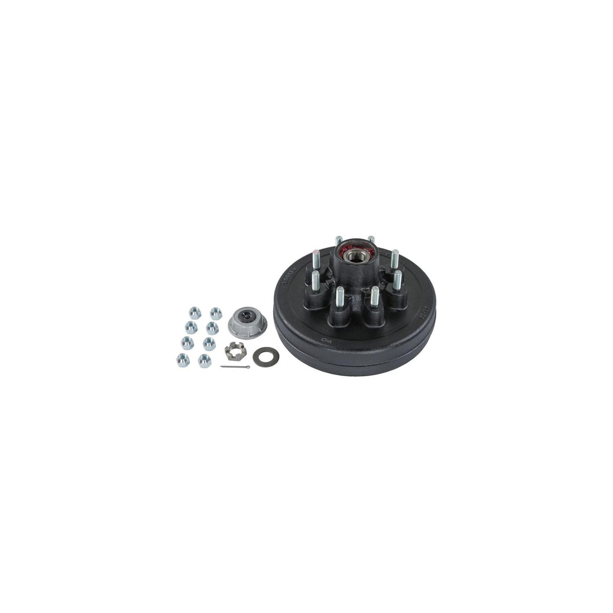Lippert 2024013261 Brake Drum Hub Kit 12" with Installed Bearings - 8 on 6-1/2", 9/16" Studs, 7,000-lb. Axles #2024013261