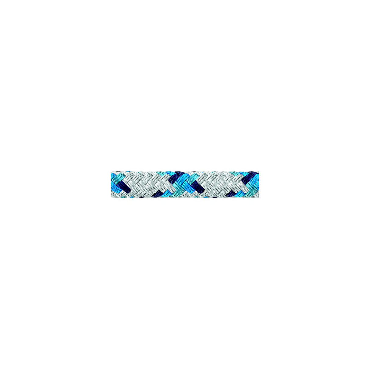 Samson 435016805030 XLS3 Yacht Braid, 1/4" (6mm) x 500', White w/Blue Tracer