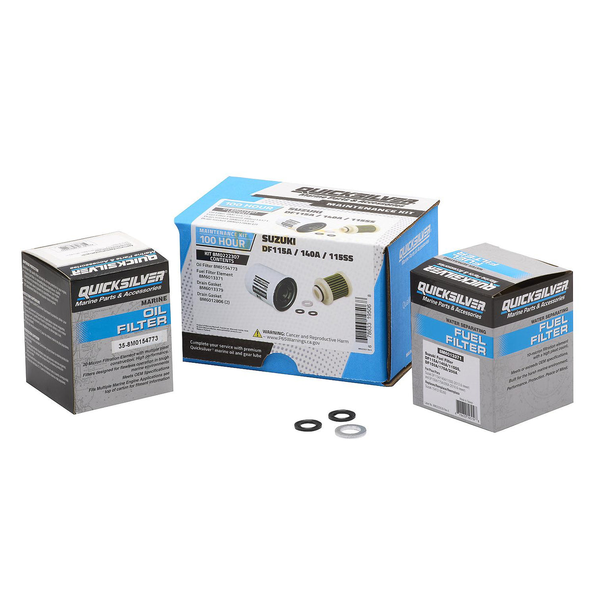 Quicksilver 8M0222307 100 Hour Maintenance Kit, Suzuki DF115A/140A/115SS