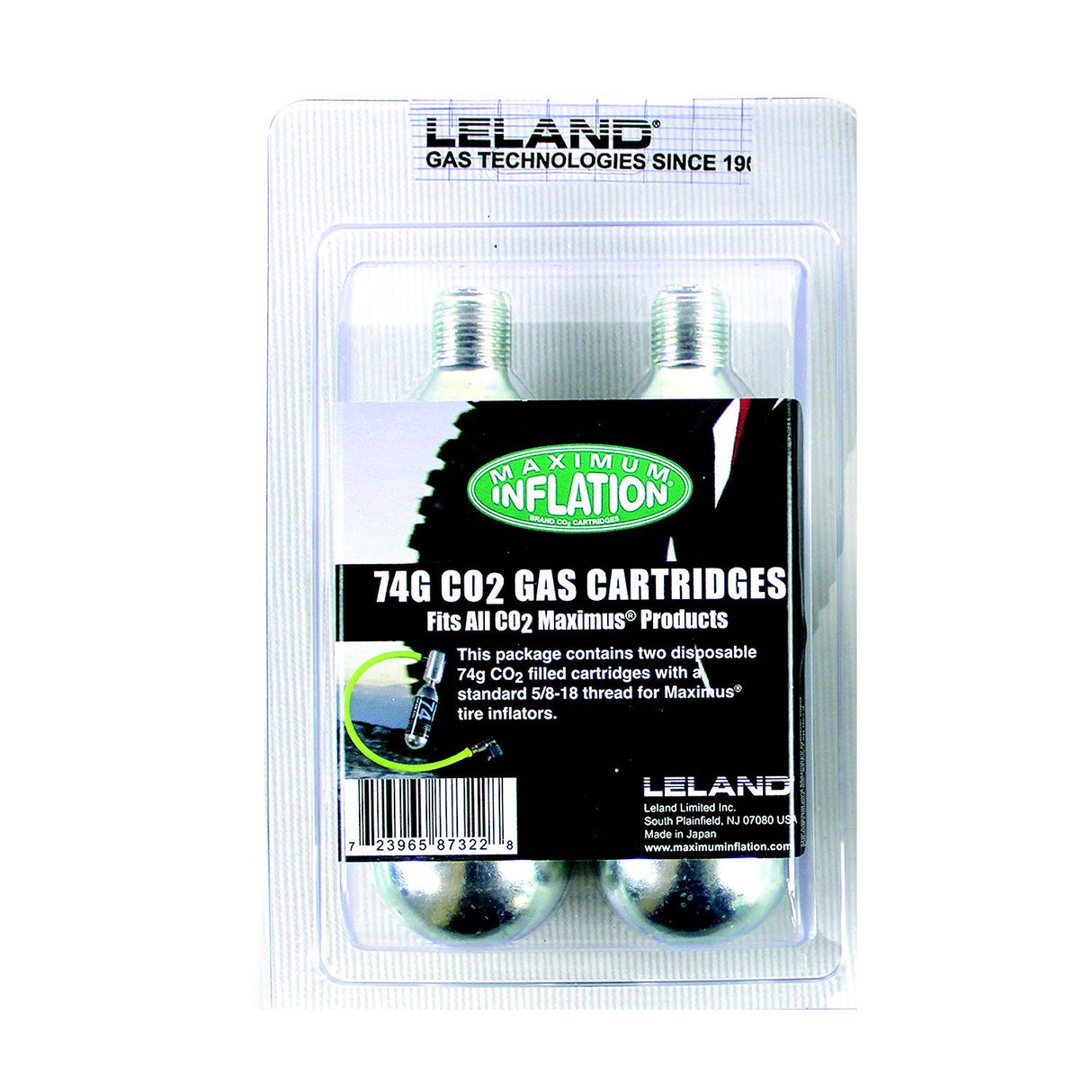 Leland 87322 Replacement CO2 74-Gram cartridge, 2 pack