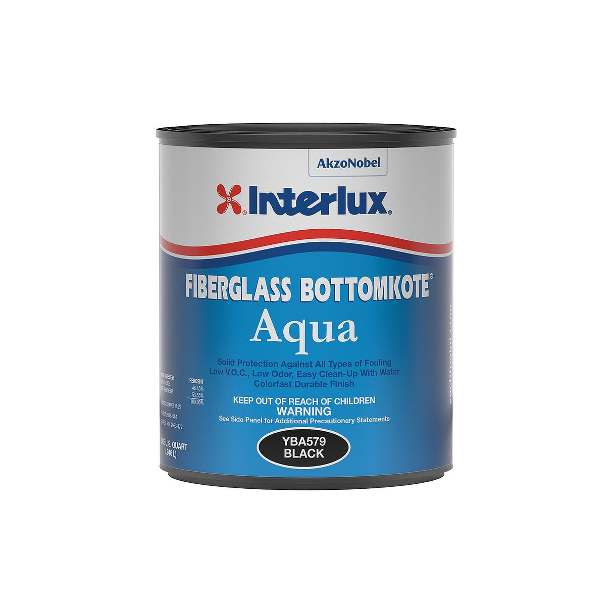 Interlux YBA579Q Fiberglass Bottomkote® Aqua, Black, Qt.