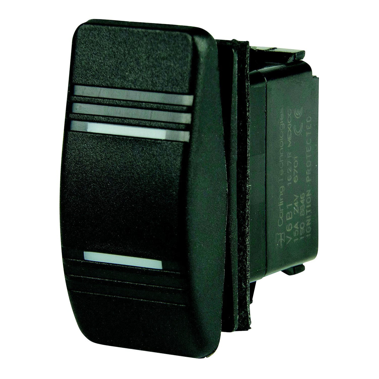 BEP 1001812 Weather Resistant Contura Rocker Switch, On-On, DPDT, 1/4" Blade Terminals, Illuminated Amber (2 Positions)