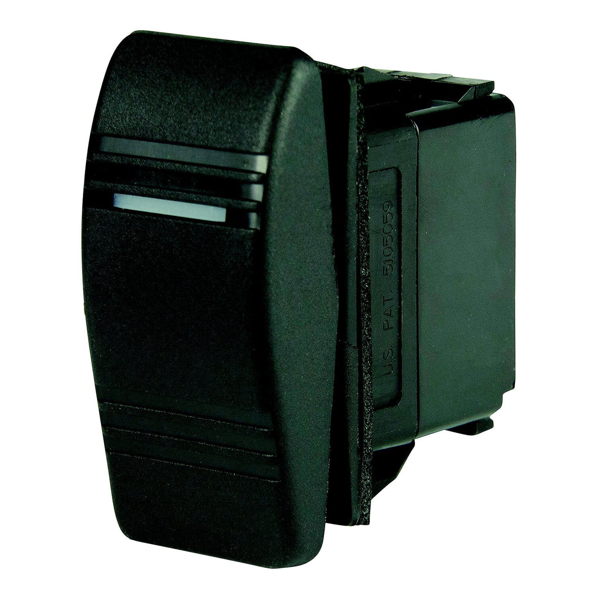 BEP 1001807 Weather Resistant Contura Rocker Switch, On-Off-(On), DPDT, 1/4" Blade Terminals, Illuminated Amber