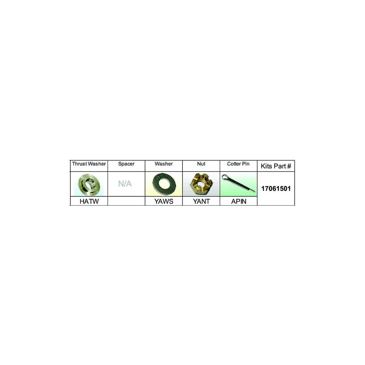 Solas 17061501 Fixed Hub Prop Hardware Kit - Honda, Type A