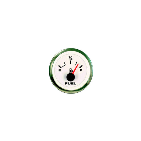 Sierra 62551P White Premier Pro Series 2" Stainless Steel Fuel Gauge & Requires "F" Sender Code