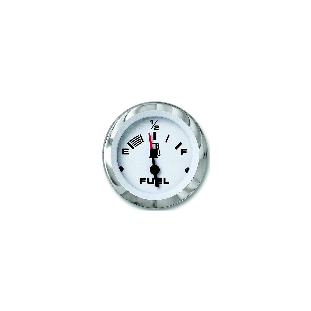 Sierra 65496P Lido Series 2" White & Stainless Steel Fuel Gauge