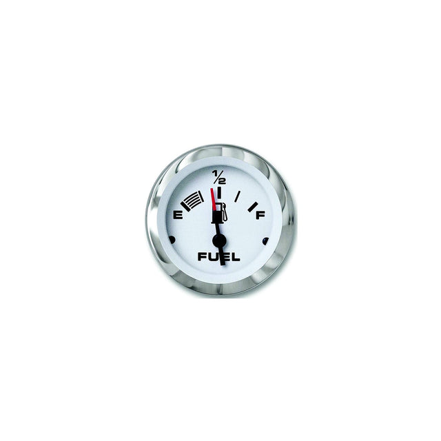 Sierra 65496P Lido Series 2" White & Stainless Steel Fuel Gauge